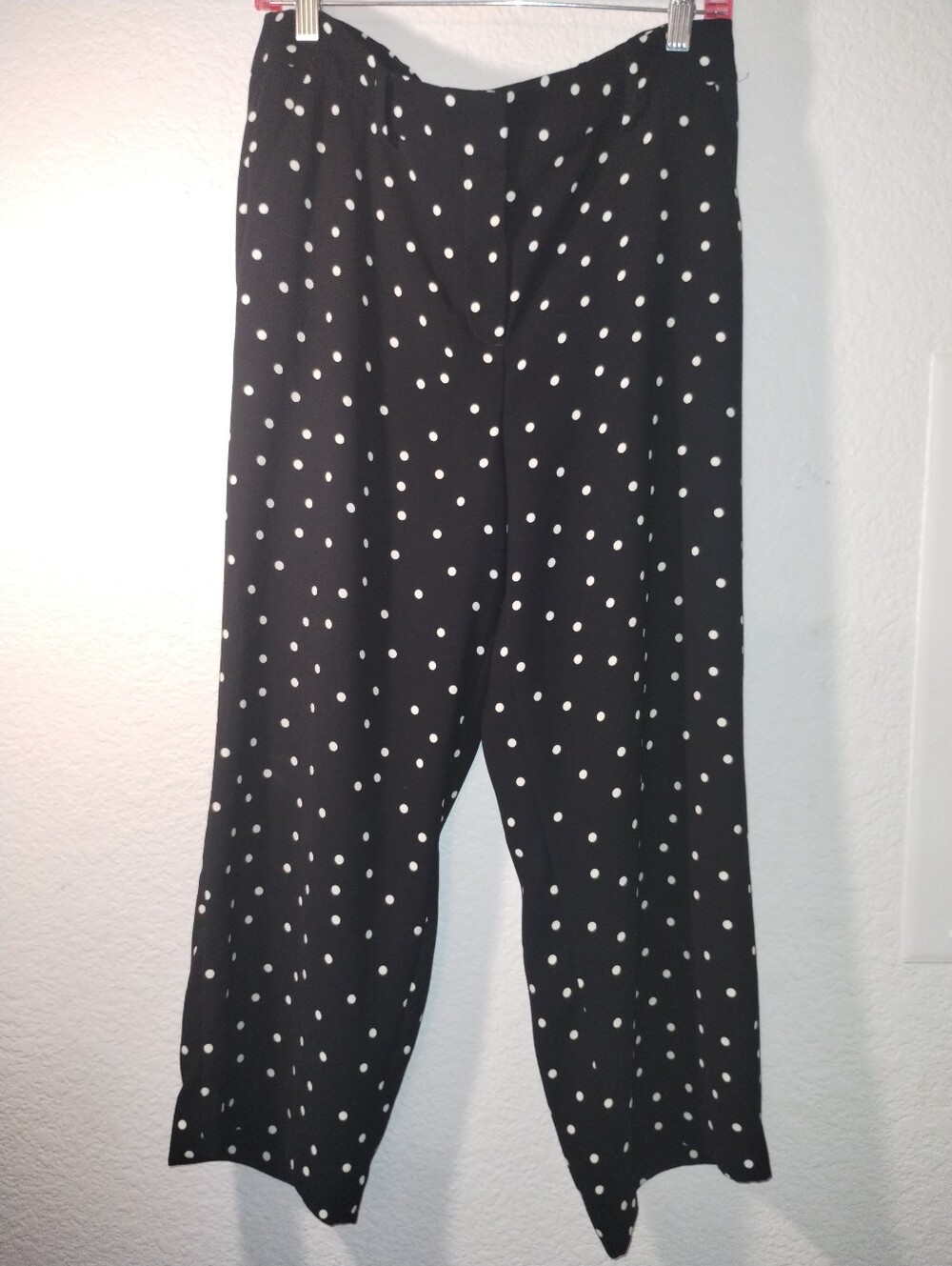 Talbots Black White Polkadot Pants Size 6 Flowy Comfy